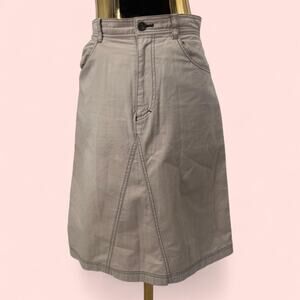 Alpha step khaki midi skirt